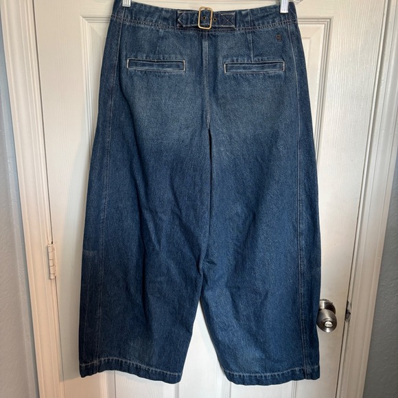 Pilcro and the Letterpress High Rise Barrel Wide Leg Jeans Blue Denim 28 - Picture 6 of 16